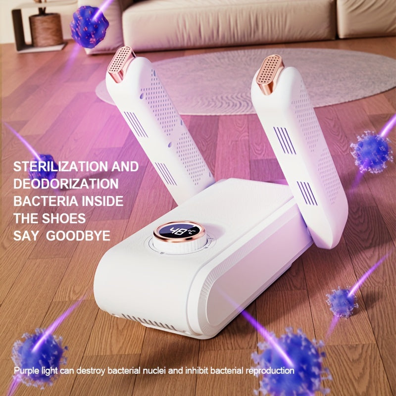 Shoe Dryer with Timer - Portable, Foldable Design for Quick-Drying, Dehumidification at Home, US Plug, 220-240V