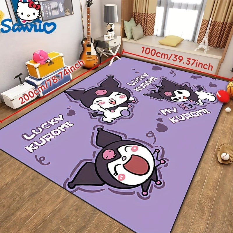 Soft and Non-Slip Sanrio Area Rug - Ideal for Bedrooms, Entryways, and Hallways - Easy-to-Clean Polyester Home Decor Rug