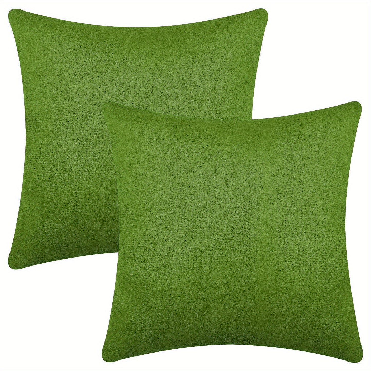 Two velvet soft solid color pillowcases for sofa, bedroom, car - 18x18 inches (45x45cm)