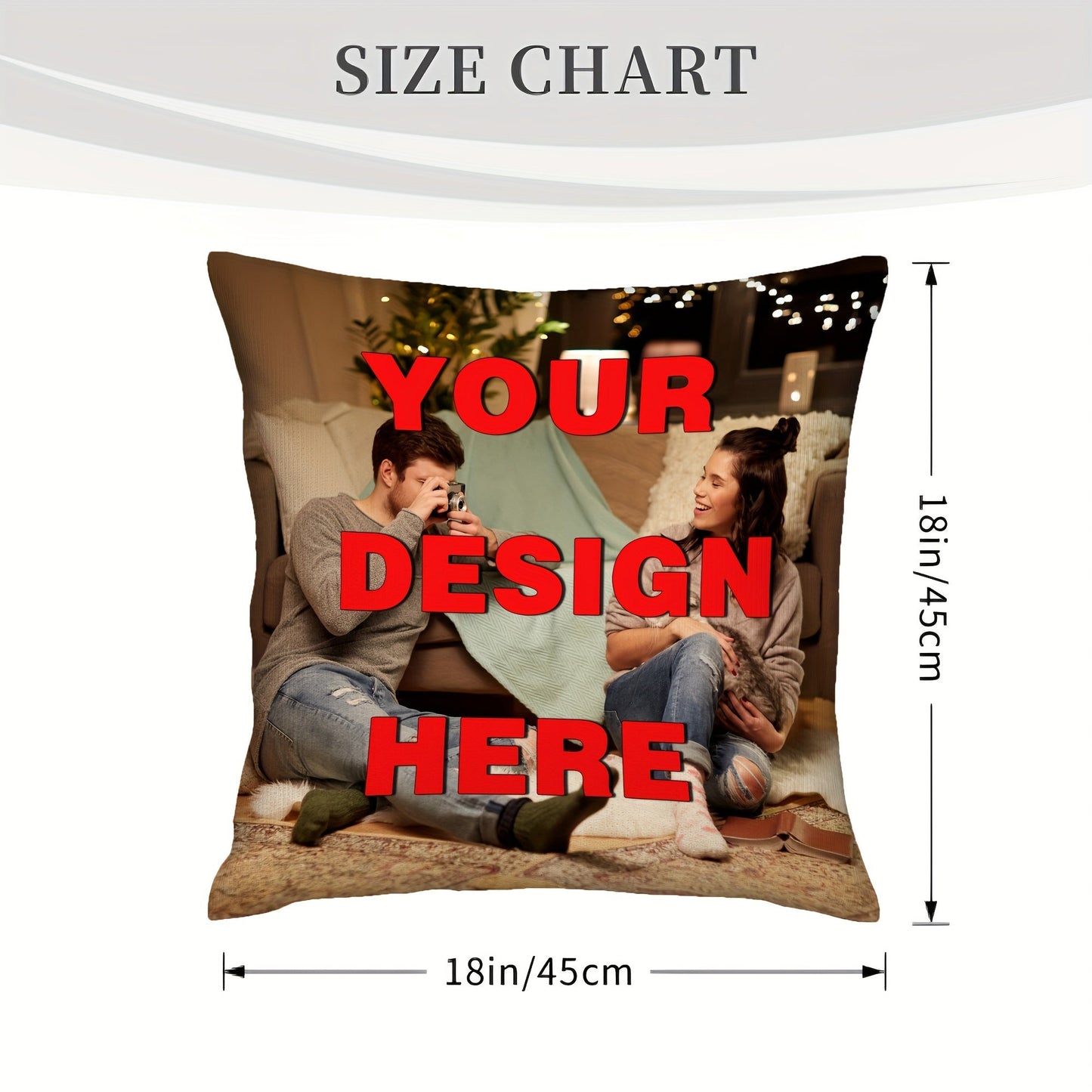 1 piece of Customized Pillow Cover for Home Decoration, featuring Valentine's Day, Christmas, Thanksgiving, and New Year Pattern. Perfect as a Family Gift or Wedding Anniversary Gift. Single-sided Print on a cover measuring 45.72x45.72 cm, Pillow Core