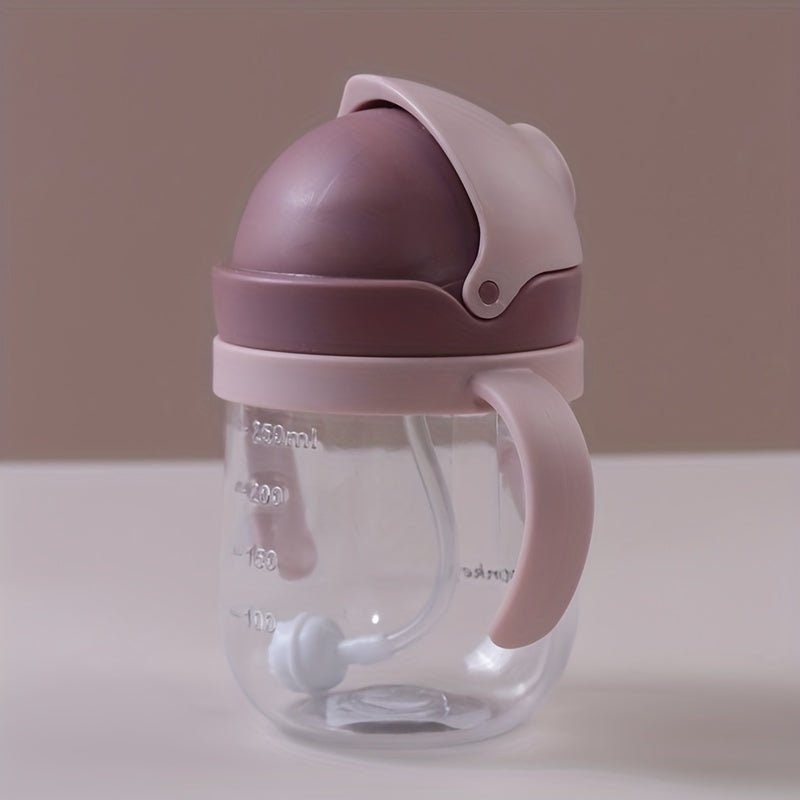 Water Drop Shaped Food Grade Drinking Cup with Straw, Cute and Drop Resistant 280ml Water Bottle