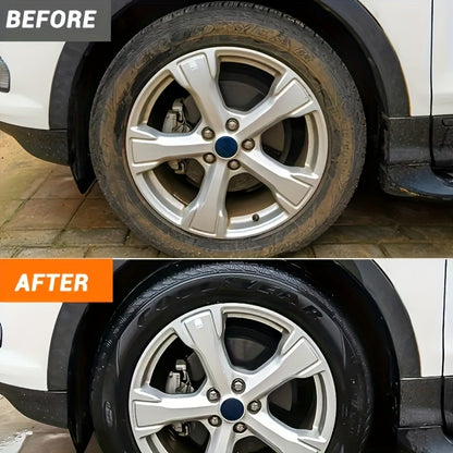 High-quality black tire shine and protection wax for all vehicles, providing long-lasting gloss enhancement and durable tire care.