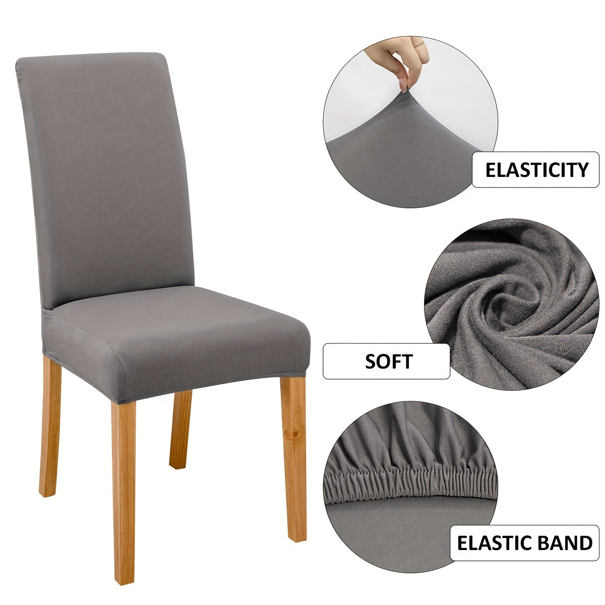 4/6 solid color stretchy chair covers