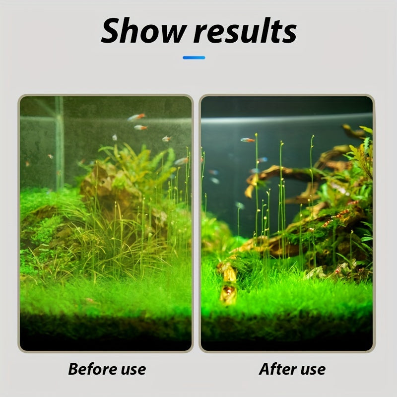 Fish tank glass cleaner with floating scrubber, algae sponge, made of PVC.