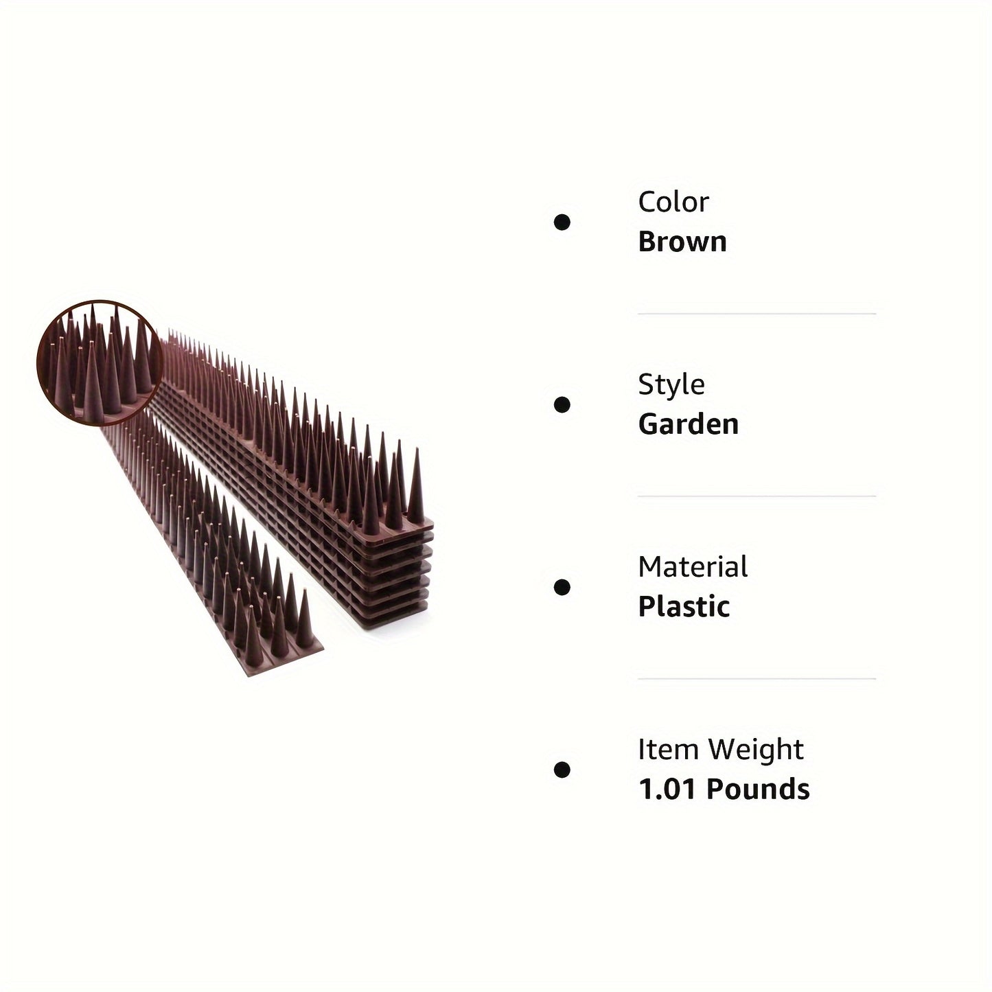 ZLYUQI Bird Spikes - Plastic fence spikes for outdoor use, physical electronic pest control. Prevents birds, squirrels, cats, raccoons, crows. No electricity or battery needed. Available in