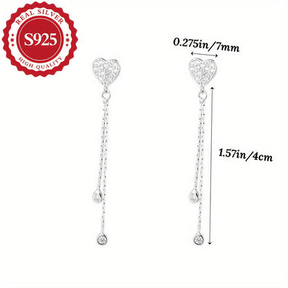 These earrings are made of high-quality S925 silver and feature a long tassel design that adds a super shiny touch. They are both elegant and stylish, with a delicate and cute look that is perfect for wearing at music festivals or for daily wear. They