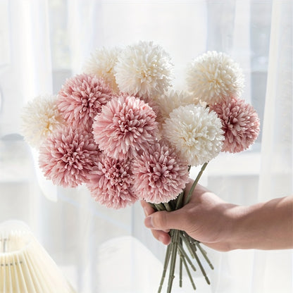 5pcs Faux Dandelion Flower Bouquet for Wedding, Parties, or Home Decor