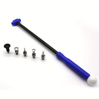 Titanium alloy tapper hammer with carbon fiber handle for car dent repair.