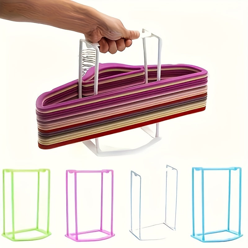 Durable White Plastic Hanger Organizer - Compact Storage Solution for Clothing and Accessories with Convenient Access