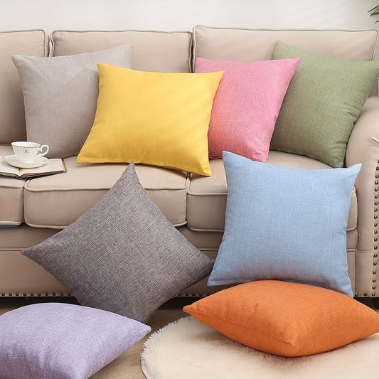 New solid color linen cushion cover without pillow core.