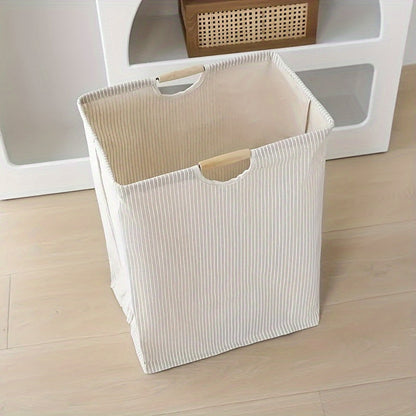 Large Dual-Handle Laundry Basket with Waterproof Fabric and Striped Interior - Perfect for Bedroom, Bathroom, Dorm | Great for storing Clothes, Toys, and More in the Laundry Room | Laundry Basket Accessories