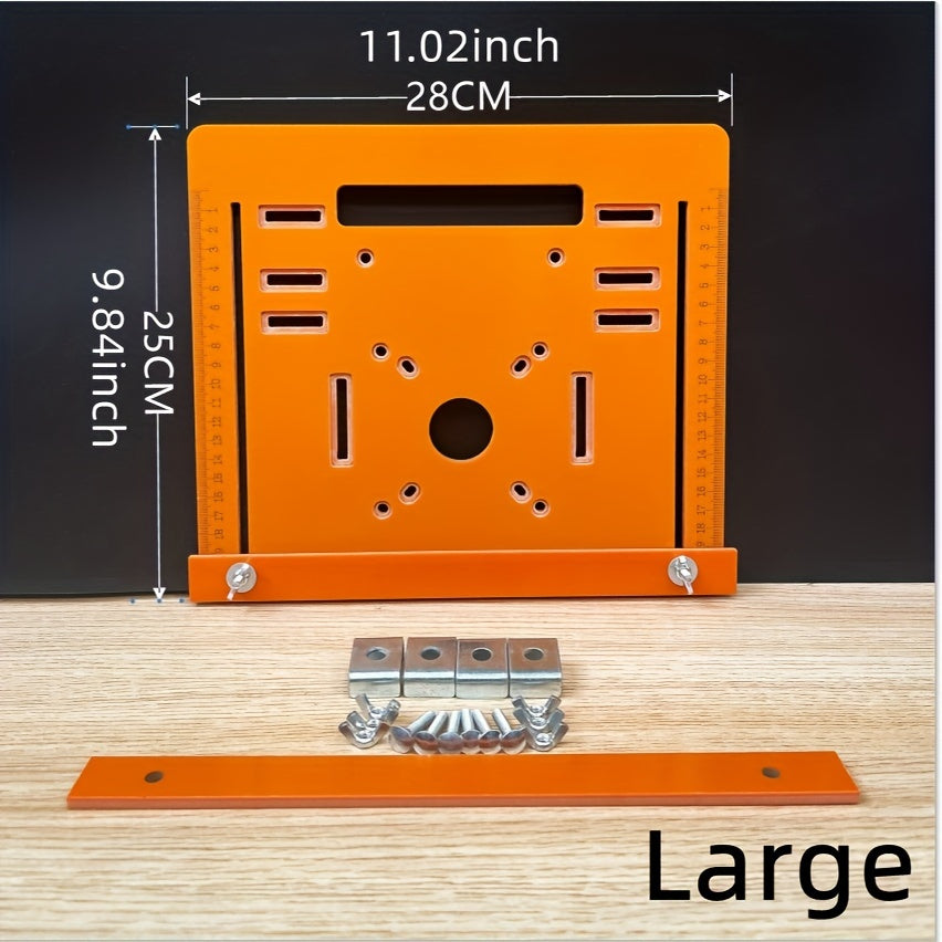 Woodworking laser marking tool with inverted positioning base.