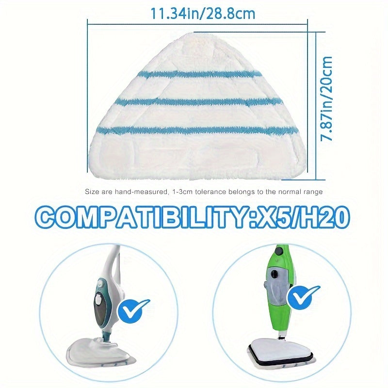 Set of 4 Steam Mop Pads, Replacement Microfiber Floor Washable Pads Cleaner Cover Cloth - Compatible with H2O H20 X - Pack of 4