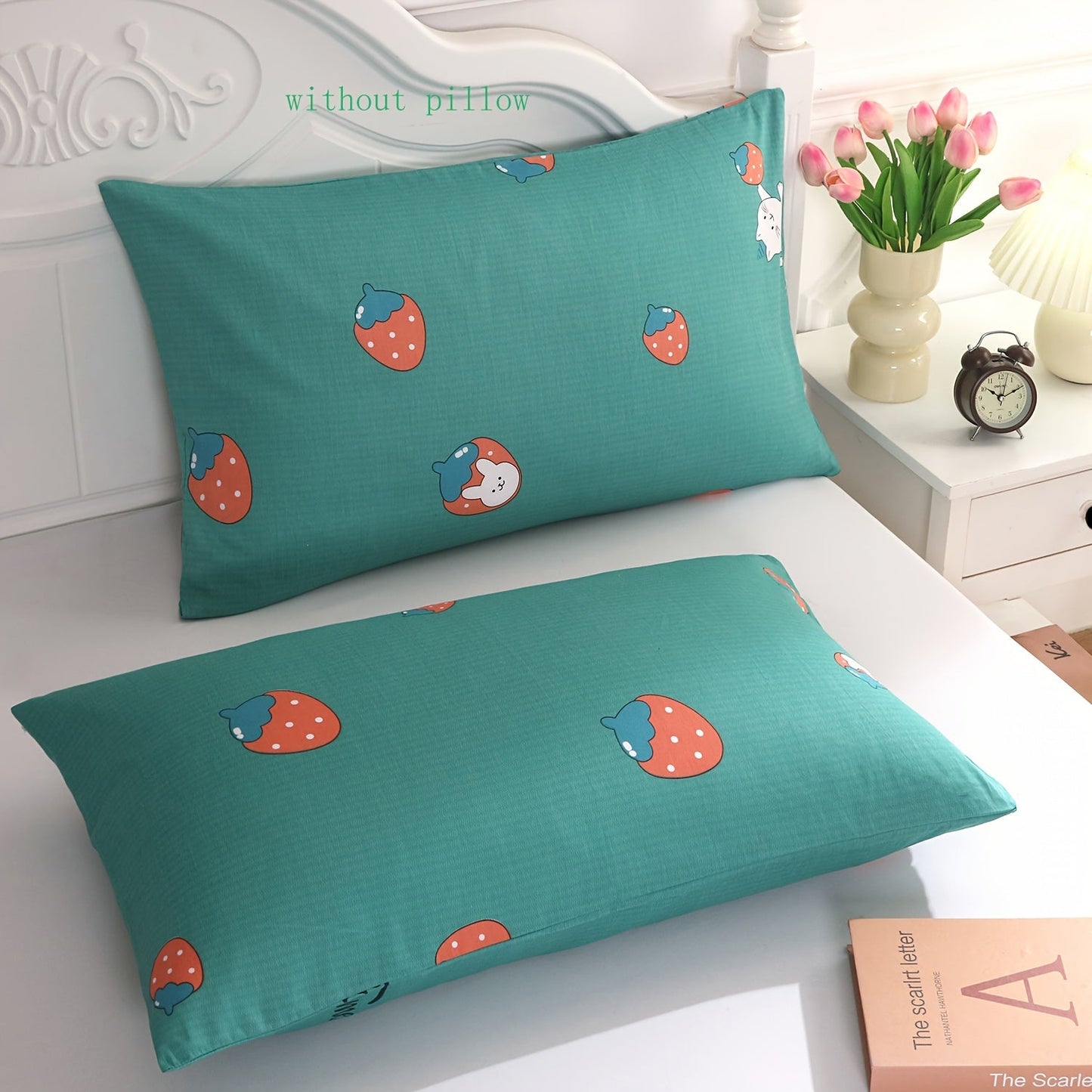 Set of 2 Soft 100% Cotton Pillowcases featuring Cute Cartoon & Nature-Inspired Designs - Breathable, High-Quality Envelope Pillow Covers for Bedroom and Sofa Decor, Easy to Clean in Washing Machine (Pillow Inserts Sold Separately), Perfect for Couch