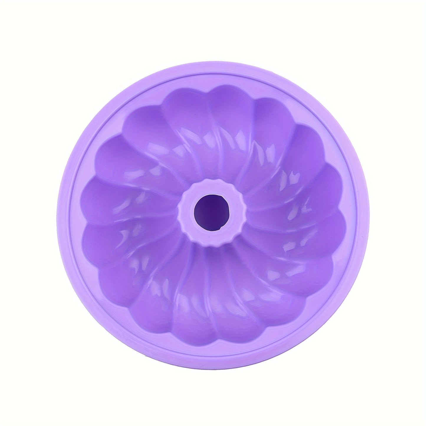 Silicone Bundt Cake Pan - Premium 20.32cm Purple 1pc - Non-Stick, BPA-Free, and Flexible - Great for Fluted Tube Cakes, Gelatin, Bread, Jello, and Chiffon - Oven and Freezer Safe with LFGB Approval - Ideal for Valentine's, Christmas, Thanksgiving