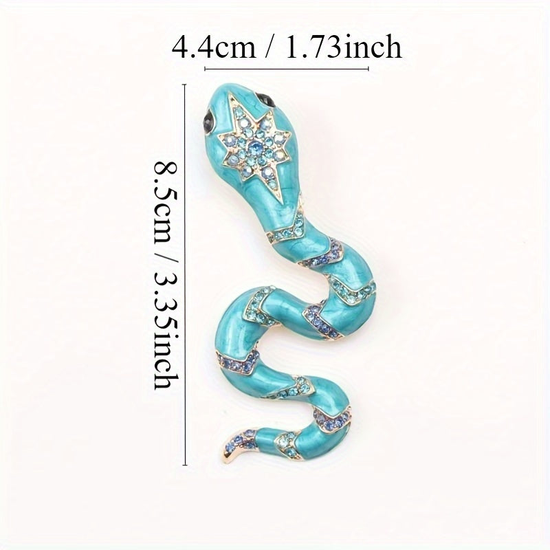 Stylish Enamel Snake Brooch - Animal Pin Corsage, Fun Accessory