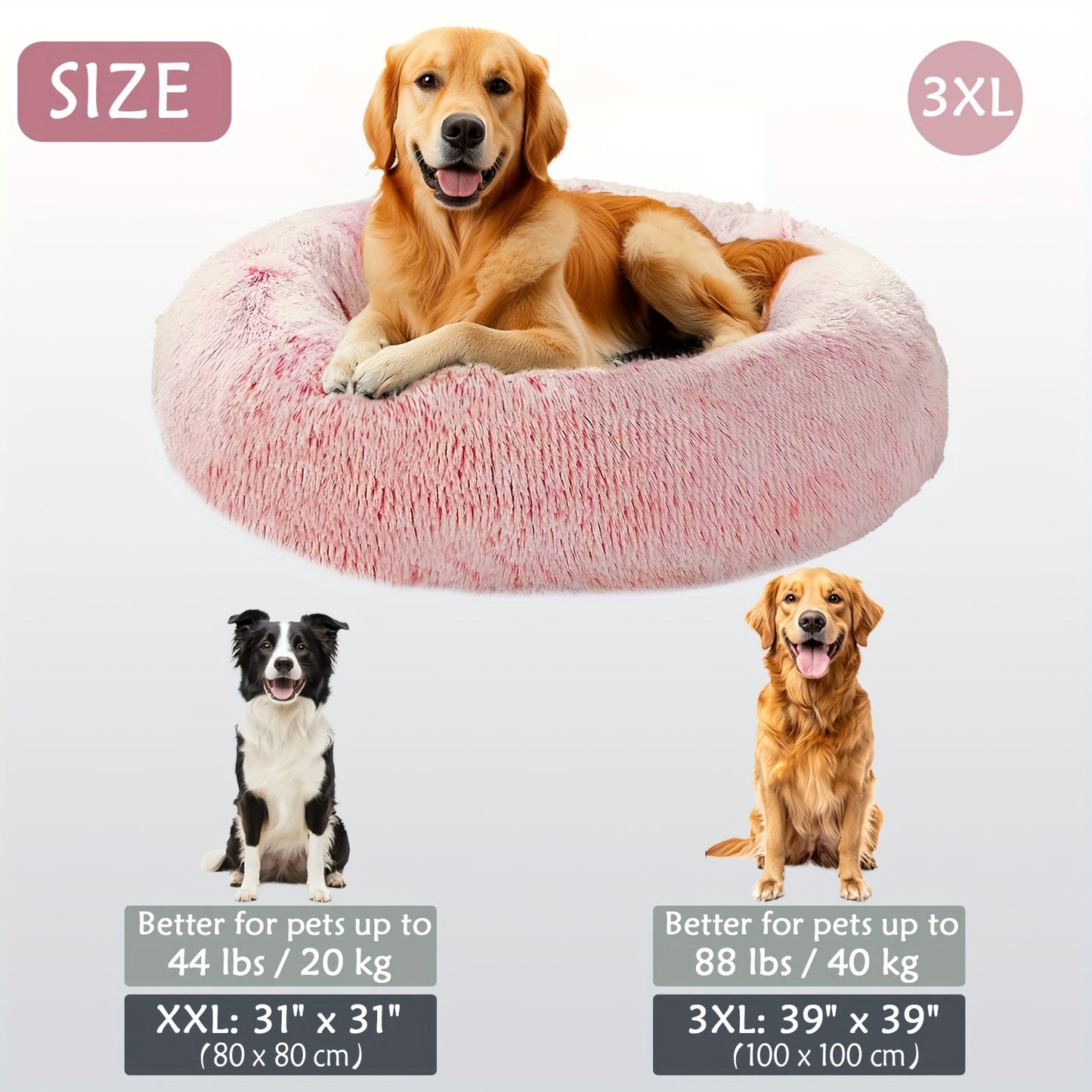 Cozy round pet bed for dogs, ideal for autumn and winter indoor sleeping.