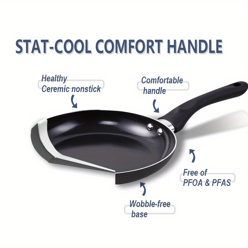 Top Pick! 15-piece Nonstick Cookware Set including Soup Pot, Milk Pot, and Frying Pans - Featuring Ceramic Finish Aluminum Cookware with Stay Cool Handles, Perfect for Gifting, Family Gatherings, Seniors, Nonstick, and All-purpose Use