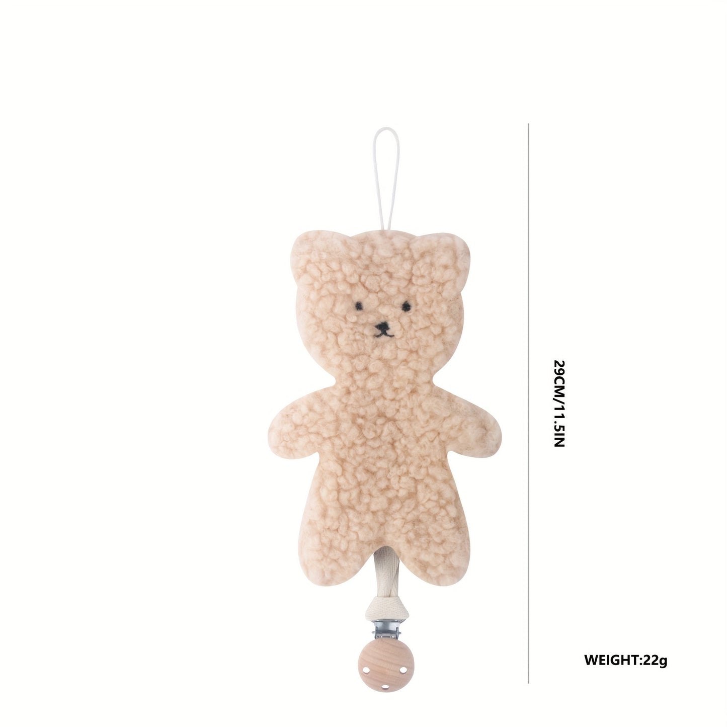 Adorable Cartoon Pacifier Chain with Soft Plush Bear Design, Pacifier Holder, and Clip