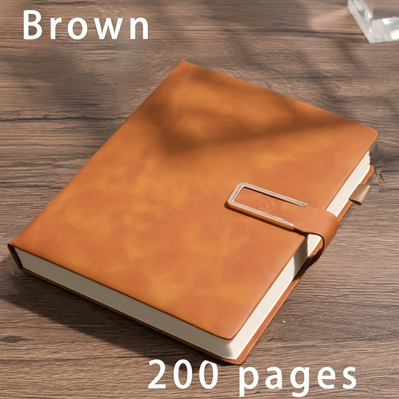 Customized A5 leather notebook with bookmark - Ideal for business and university use.