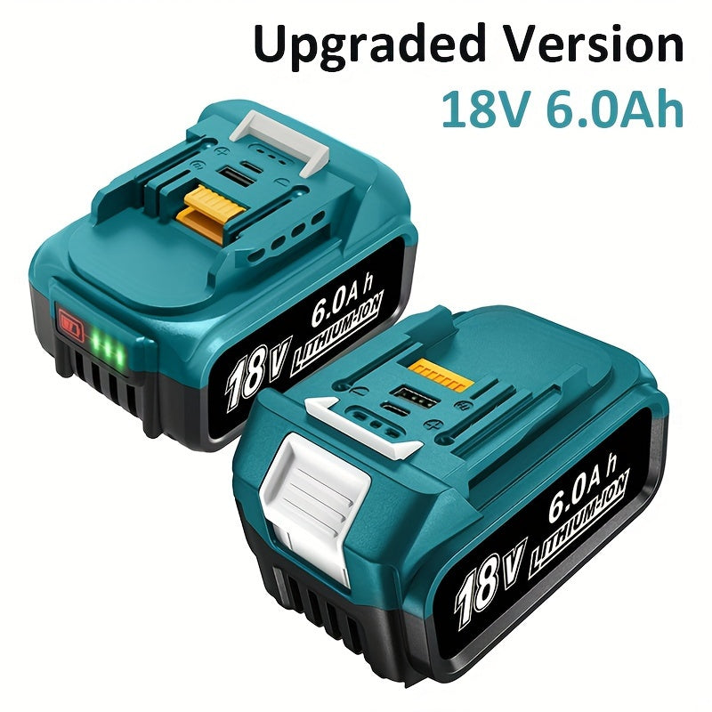 ACIGON 18V 6.0Ah Lithium-ion Battery with USB & Type-C Charging, for Makita Tools, Home & Outdoor Use.