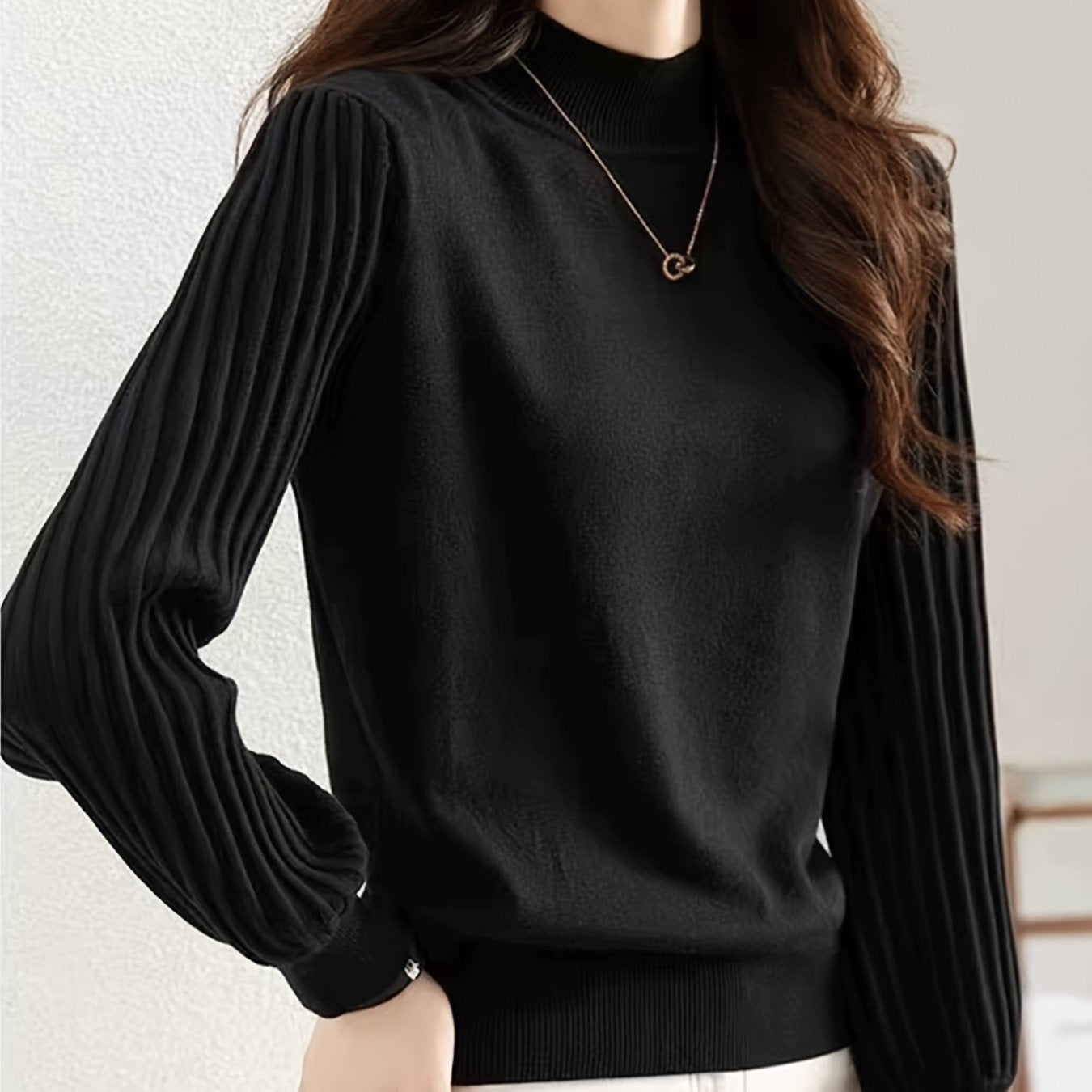 2024 Half-high Collar Ribbed Bottoming Shirt, Light Luxury and Fashionable, Slimming Fit, Versatile Casual Wear for Autumn and Winter, Long Sleeve Turtleneck New Style.