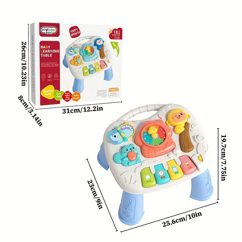 Interactive Toy Game Table for Infants and Toddlers Over 18 Months, Promoting Curiosity and Creativity with Music and Lights to Support Cognitive Development.