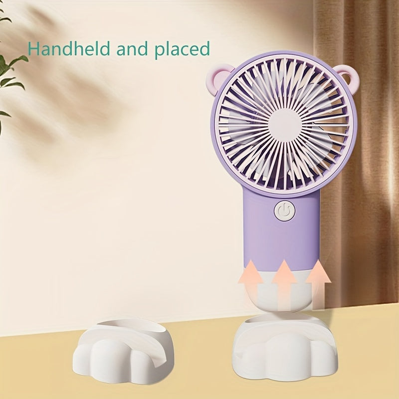 Compact and Portable Fan with Phone Stand, USB Rechargeable Handheld Fan for Men and Women - Ideal Fan for Work, Outdoor Activities, Travelling, and Camping