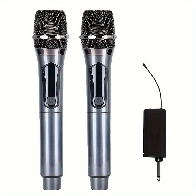 2-channel UHF wireless microphone for professional use in parties, karaoke, church events, meetings, and stage performances.