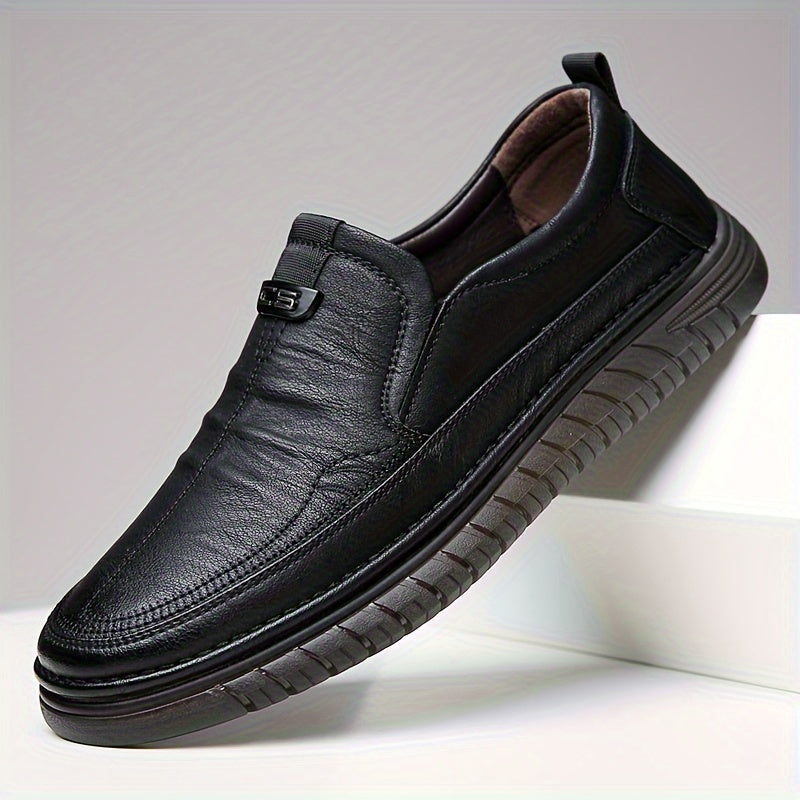 Men's brown slip-on loafers with soft, non-slip rubber sole for everyday comfort and style.