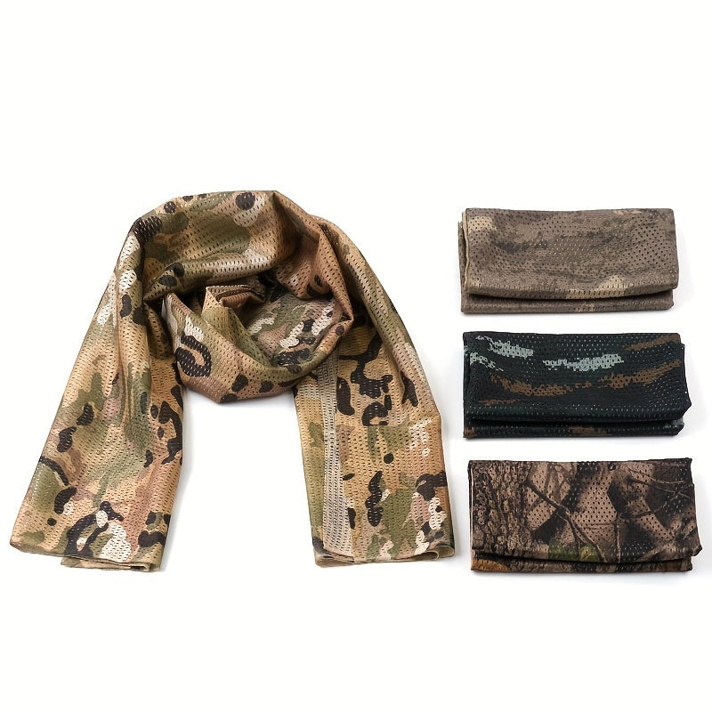 Unisex Retro Small Square Camouflage Neck Scarf - Lightweight and Breathable Scarf for Outdoor Activities like Hunting, Running, Climbing, and Camping.