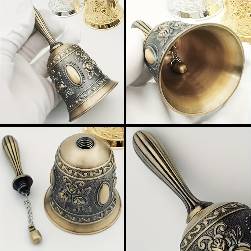 1 dona Elegant Antique Brass Qo'ng'iroq to'y, Eid Mubarak va An'anaviy Bayramlar uchun - Tan