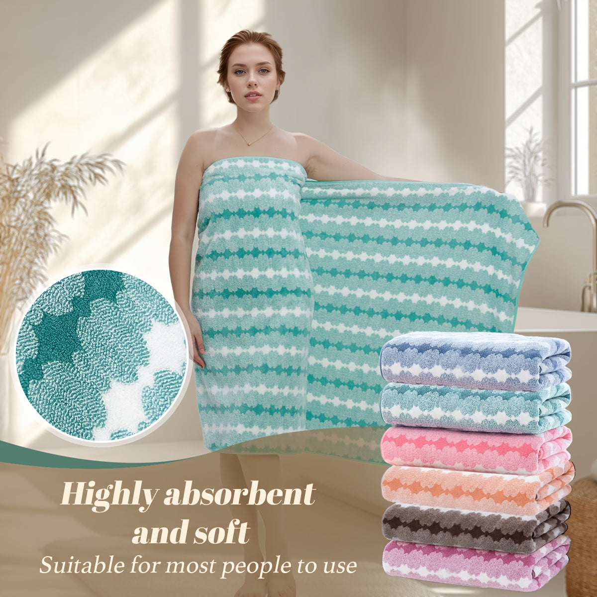 1 Extra Large Bath Towel for Women: Soft, Absorbent, Quick Drying