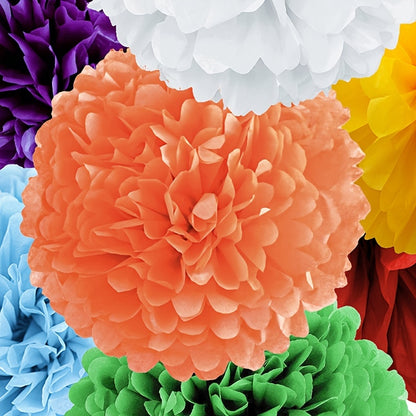 14 pieces of DIY paper flower ball pom pom charm decoration