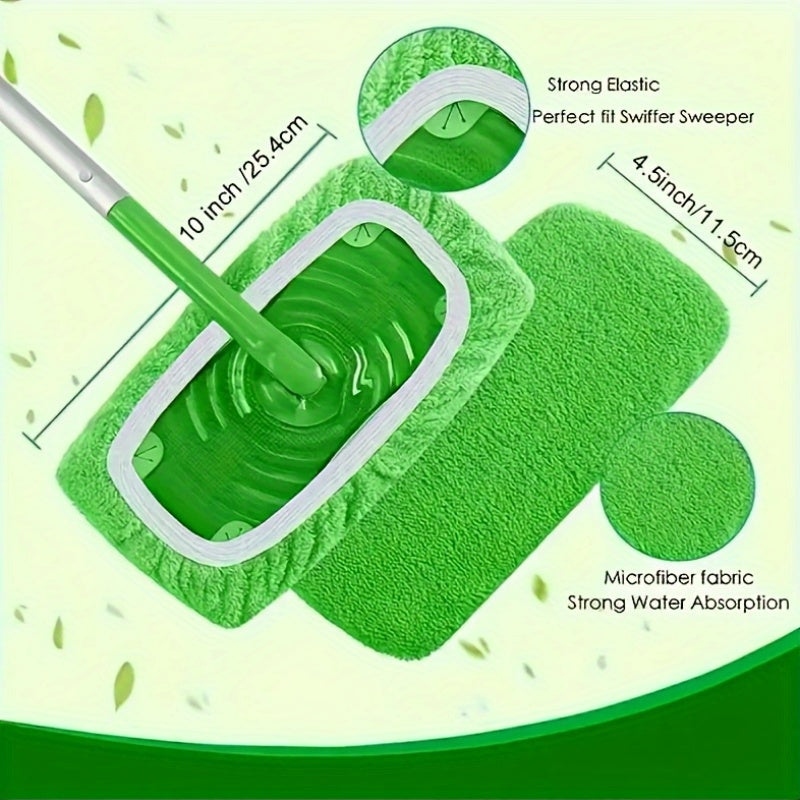 Four washable microfiber mop pads included in the pack are designed to be durable and easy to attach for wet and dry floor cleaning. The manual operation makes them an essential household cleaning supply.