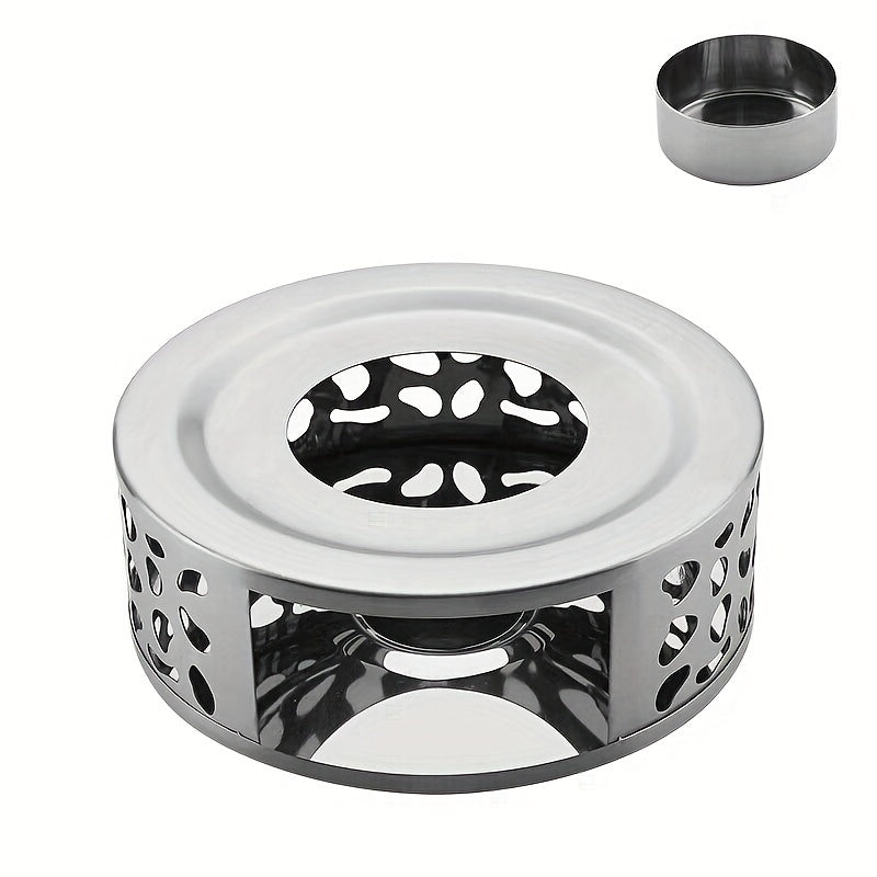 Tea Warmer in Stainless Steel - Candle-Powered for Kitchen & Dining Room, No Electricity Required