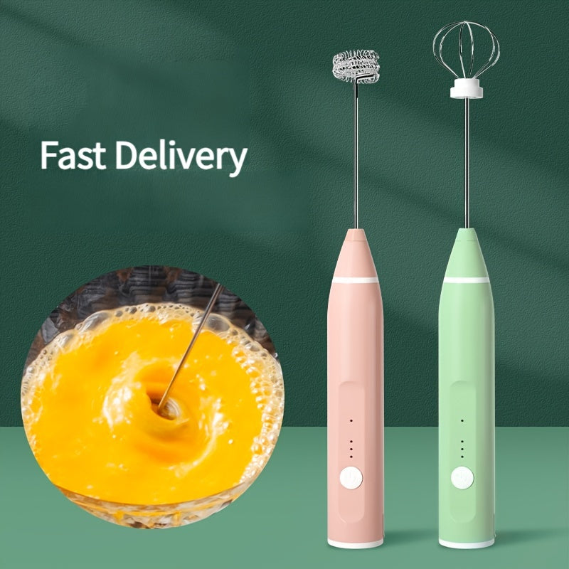 Portable Electric Milk Frother with USB Rechargeable Handheld Egg Beater and Coffee Blender, Milk Shaker Mixer with Foamer for Food Blending.