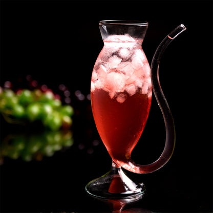 Reusable tall juice and cocktail glass with base, suitable for sparkling wine and red wine, insulated and hand-wash only. versatile drinkware suitable for multiple purposes.