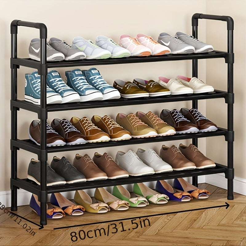 Durable Metal Shoe Rack with Easy Assembly - Large Capacity Footwear Storage Organizer for Entryway, Closet, Hallway, Living Room, Bedroom. Versatile Freestanding Shoe Shelf with Multi-Tier Design.