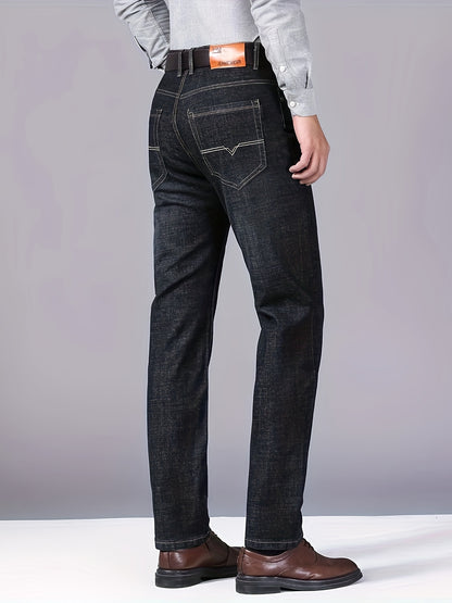 Men's denim pants with pockets, perfect for outdoor activities.