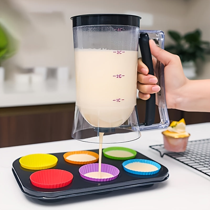 1pc Cupcake Batter Dispenser - Easy to Pour, Non-Stick, Space-Efficient, Ideal for Cupcakes, Waffles, Cakes, Pancakes, Sturdy and Easy to Clean, Safe for Food Contact, Kitchen-friendly.