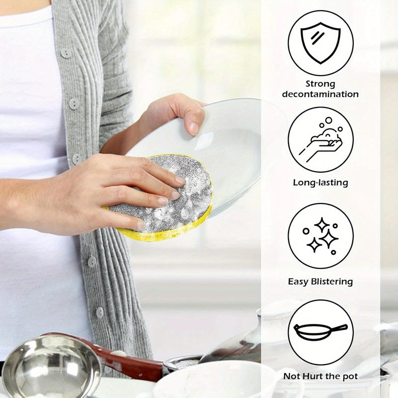 12/20 antibacterial kitchen scrubbing sponges with double-sided non-scratch pads for versatile and reusable cleaning.