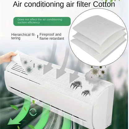 5 flame retardant air conditioner filter pads measuring 80.01x19.99cm to improve home air quality by capturing PM2.5, pollen, and smoke.