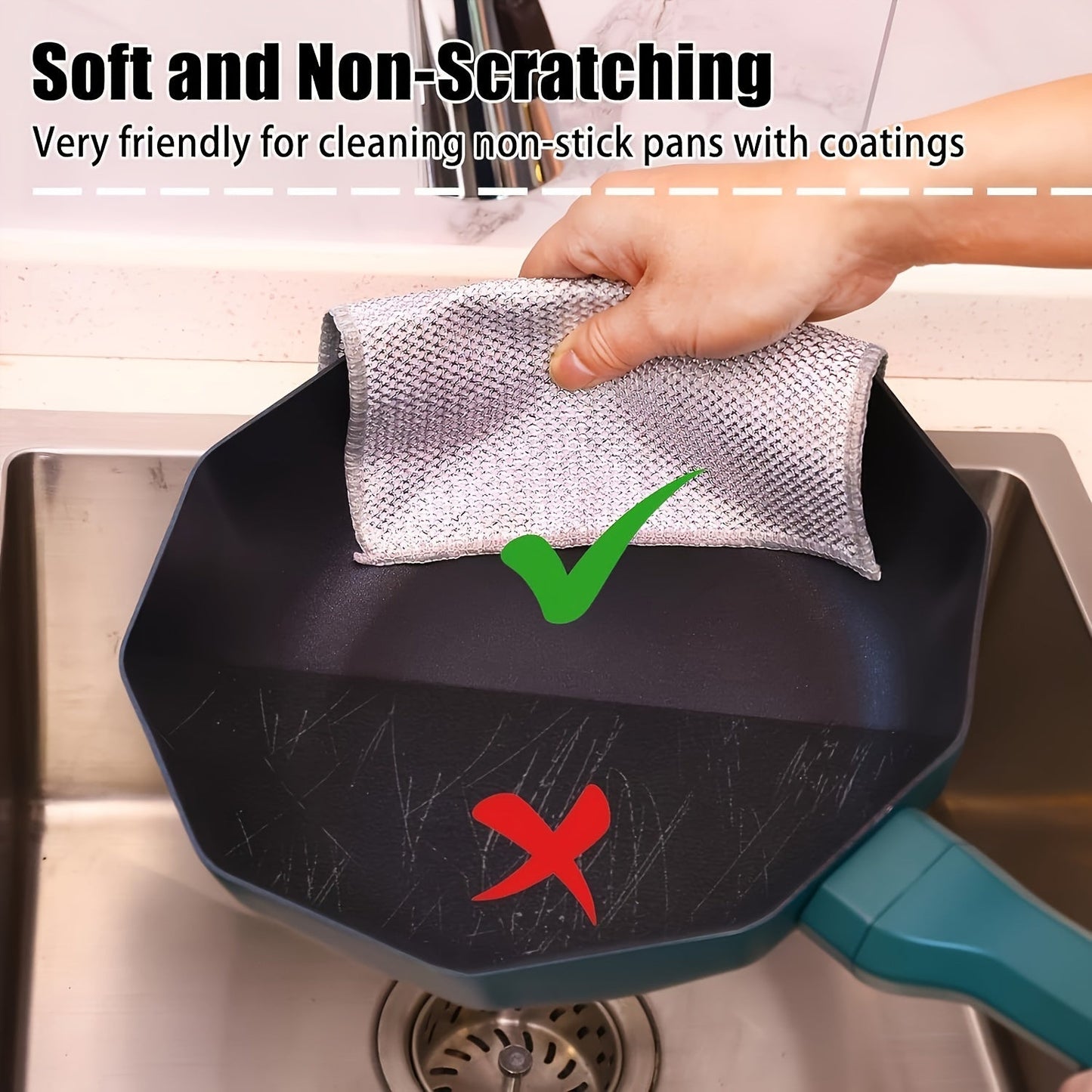 Miracle Cleaning Cloths - 12/18 Pack: Non-Stick, Oil-Free Mesh for Kitchen Stove & Pot Scrubbing. Perfect for Range Hood, Sink and Stain Removal.