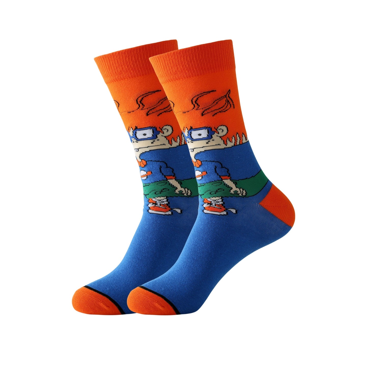 5/10pcs Cartoon Graphic Crew Socks - Perfect for All Seasons, Street Style Casual Wear