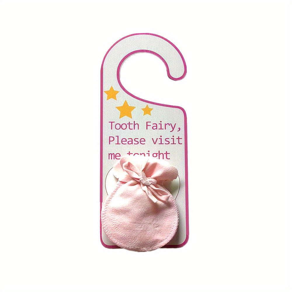 Magical Tooth Fairy Door Hanger - Pillow Pouch for Kids' Lost Teeth, Ideal Present for Boys & Girls (1 piece)