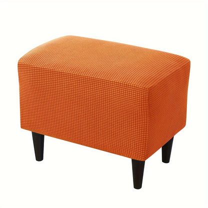 Stretch modern style ottoman cover protects footstools from dust and enhances living room decor.