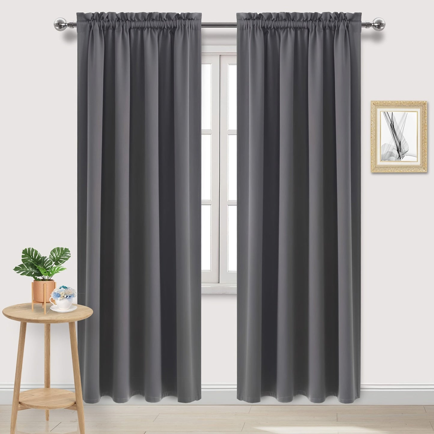 Blackout Curtains with Rod Pocket for Bedroom, Blocks UV Light and Darkens Rooms, Ideal for Living Room, Office, and Home Decor