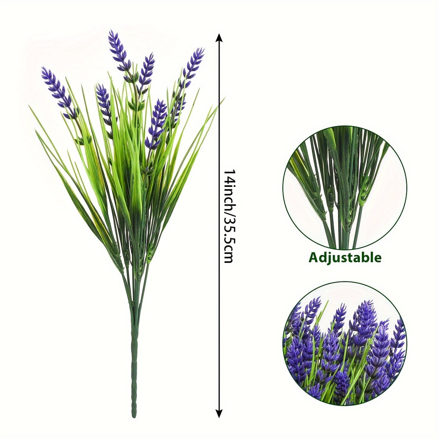 10pcs Artificial Monkey Grass with Lavender Flowers for Outdoor Decoration