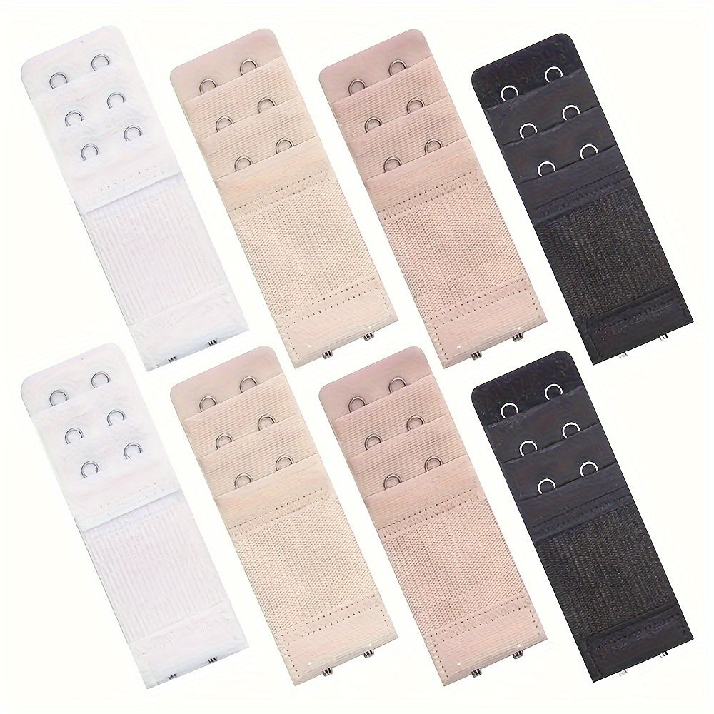 4 pieces of bra strap extenders with 3 hooks for adjustable comfort. Perfect for women's lingerie and underwear.